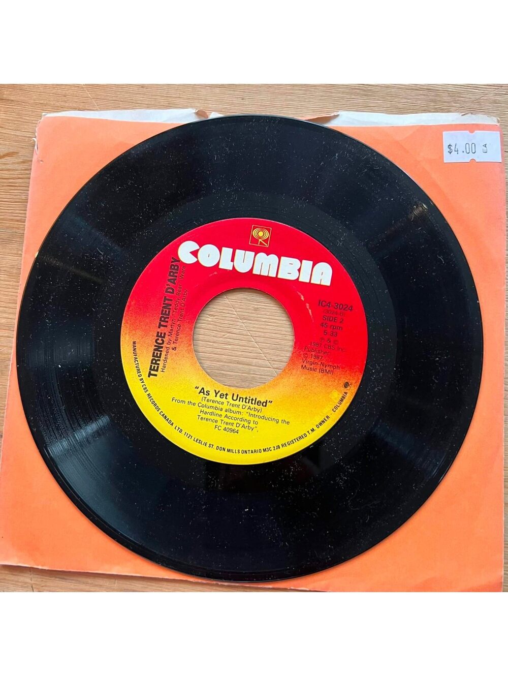 Terence Trent D'Arby - As yet Untitled/Wishing Well 45rpm VG+ R90